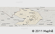 Shaded Relief Panoramic Map of Yelimane-Central, semi-desaturated