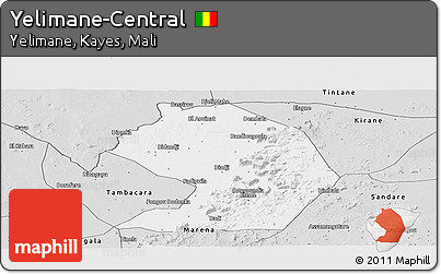 Silver Style Panoramic Map of Yelimane-Central