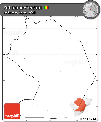 Blank Simple Map of Yelimane-Central, cropped outside, no labels