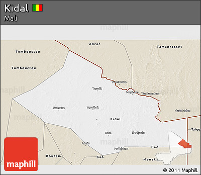 Classic Style 3D Map of Kidal