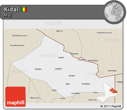 Classic Style 3D Map of Kidal