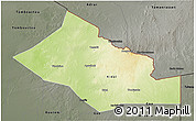 Physical 3D Map of Kidal, darken, semi-desaturated