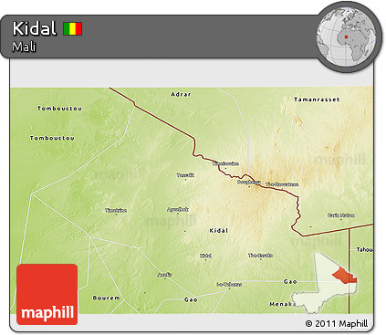 Physical 3D Map of Kidal