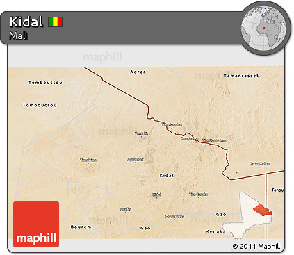 Satellite 3D Map of Kidal
