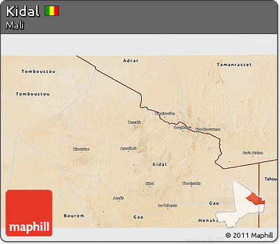 Satellite 3D Map of Kidal