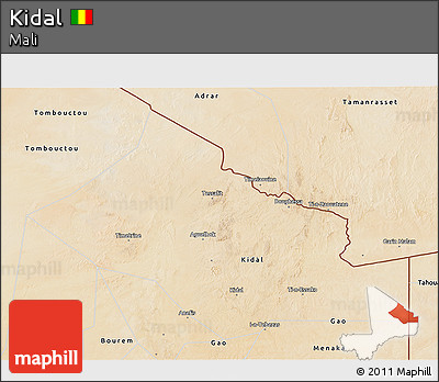 Satellite 3D Map of Kidal