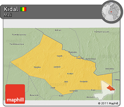 Savanna Style 3D Map of Kidal