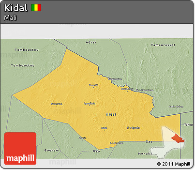 Savanna Style 3D Map of Kidal