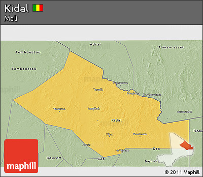 Savanna Style 3D Map of Kidal