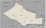 Shaded Relief 3D Map of Kidal, darken, desaturated