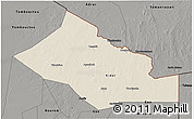 Shaded Relief 3D Map of Kidal, darken, semi-desaturated