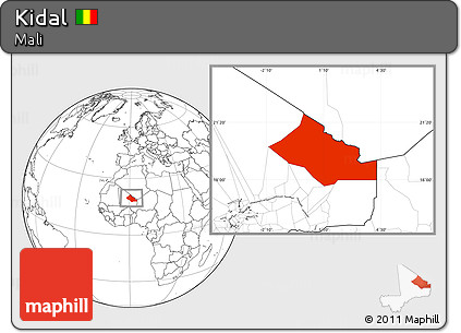 Blank Location Map of Kidal