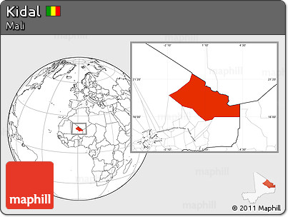 Blank Location Map of Kidal