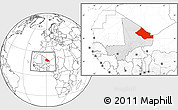 Blank Location Map of Kidal, highlighted country, within the entire country