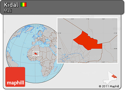 Gray Location Map of Kidal