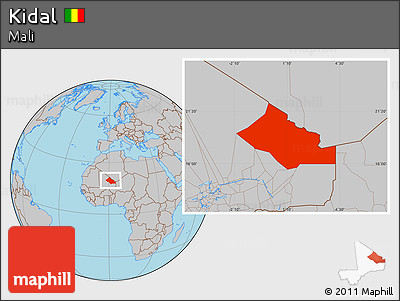 Gray Location Map of Kidal
