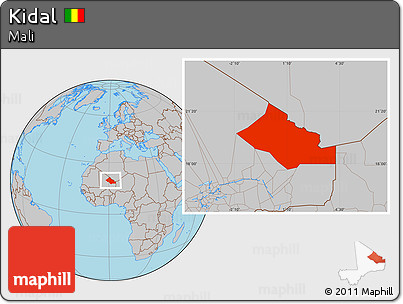 Gray Location Map of Kidal