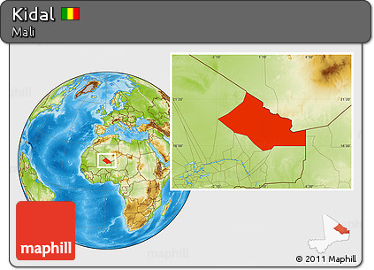 Physical Location Map of Kidal