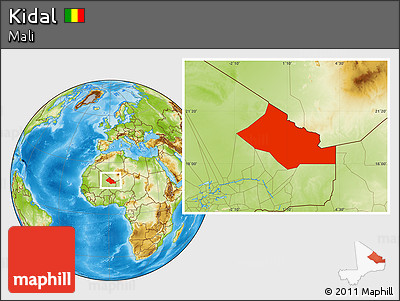 Physical Location Map of Kidal