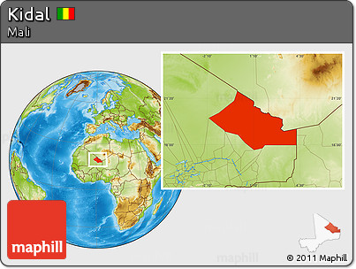 Physical Location Map of Kidal