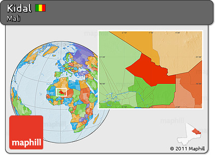 Political Location Map of Kidal