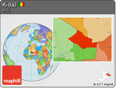 Political Location Map of Kidal