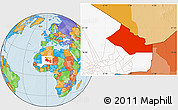 Political Location Map of Kidal, highlighted country