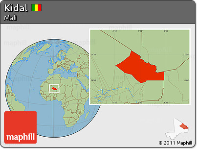 Savanna Style Location Map of Kidal