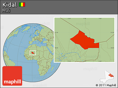 Savanna Style Location Map of Kidal