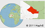 Savanna Style Location Map of Kidal, highlighted country