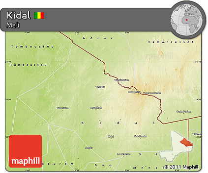 Physical Map of Kidal