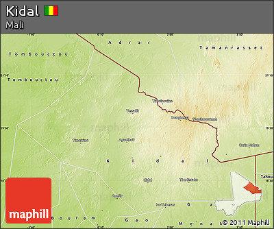Physical Map of Kidal