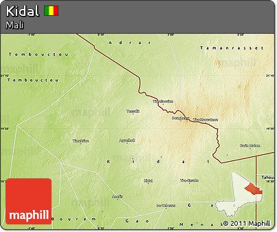 Physical Map of Kidal