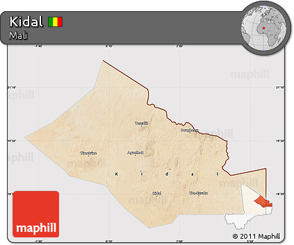 Satellite Map of Kidal, cropped outside