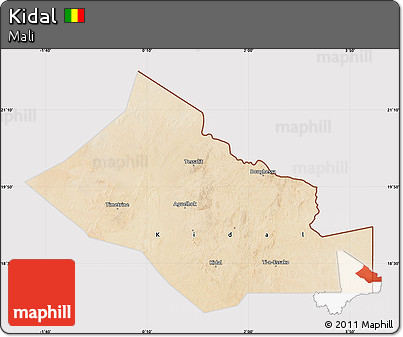 Satellite Map of Kidal, cropped outside