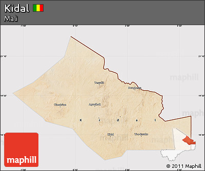 Satellite Map of Kidal, cropped outside