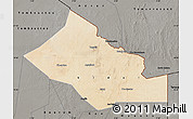Satellite Map of Kidal, darken, semi-desaturated