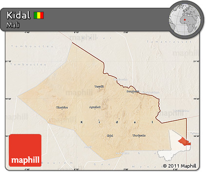 Satellite Map of Kidal, lighten