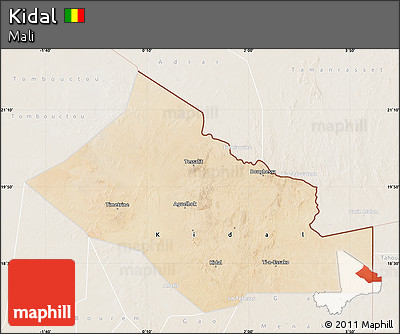 Satellite Map of Kidal, lighten