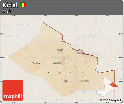 Satellite Map of Kidal, lighten