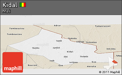 Classic Style Panoramic Map of Kidal