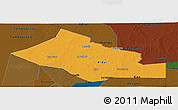 Political Panoramic Map of Kidal, darken