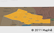 Political Panoramic Map of Kidal, darken, semi-desaturated