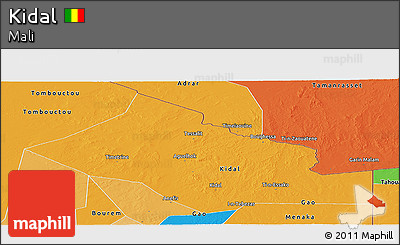 Political Panoramic Map of Kidal