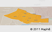 Political Panoramic Map of Kidal, lighten, semi-desaturated