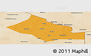 Political Panoramic Map of Kidal, satellite outside