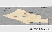 Satellite Panoramic Map of Kidal, darken, desaturated