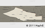 Shaded Relief Panoramic Map of Kidal, darken