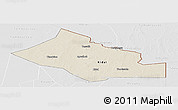 Shaded Relief Panoramic Map of Kidal, lighten, desaturated