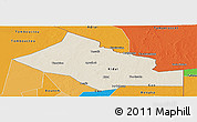 Shaded Relief Panoramic Map of Kidal, political outside